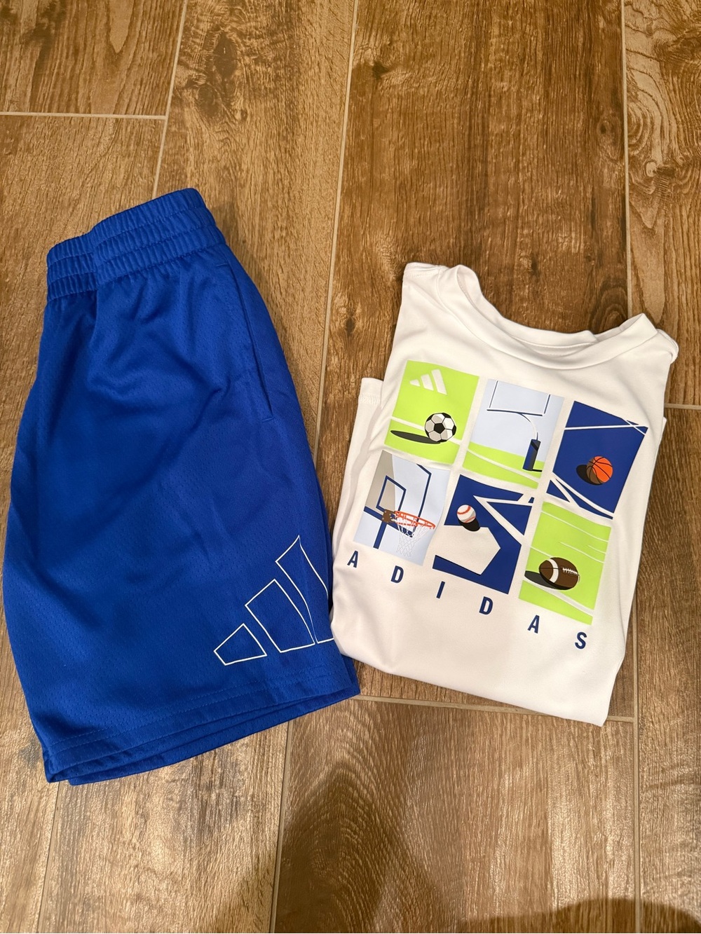 adidas Boys Royal Blue Athletic Short Set
